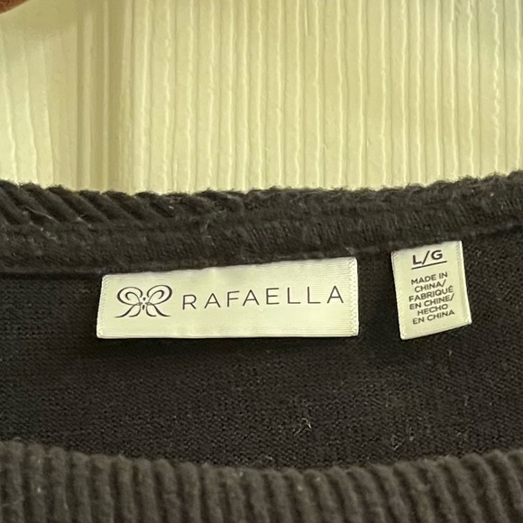 RAFAELLA~BLACK OFF THE SHOULDER~ BLOUSE~LG - Picture 11 of 11
